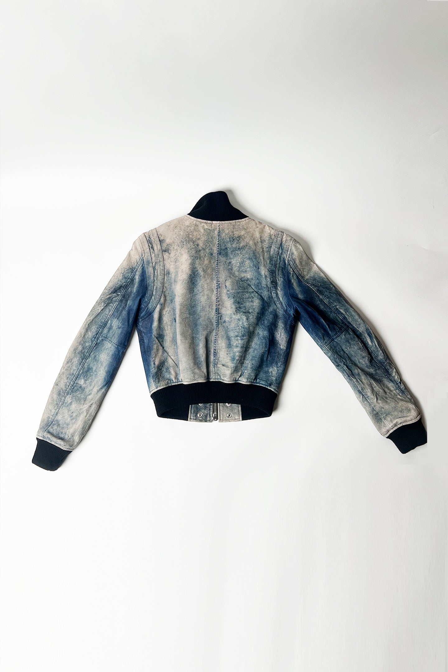 Vintage Diesel distressed denim leather bomber jacket