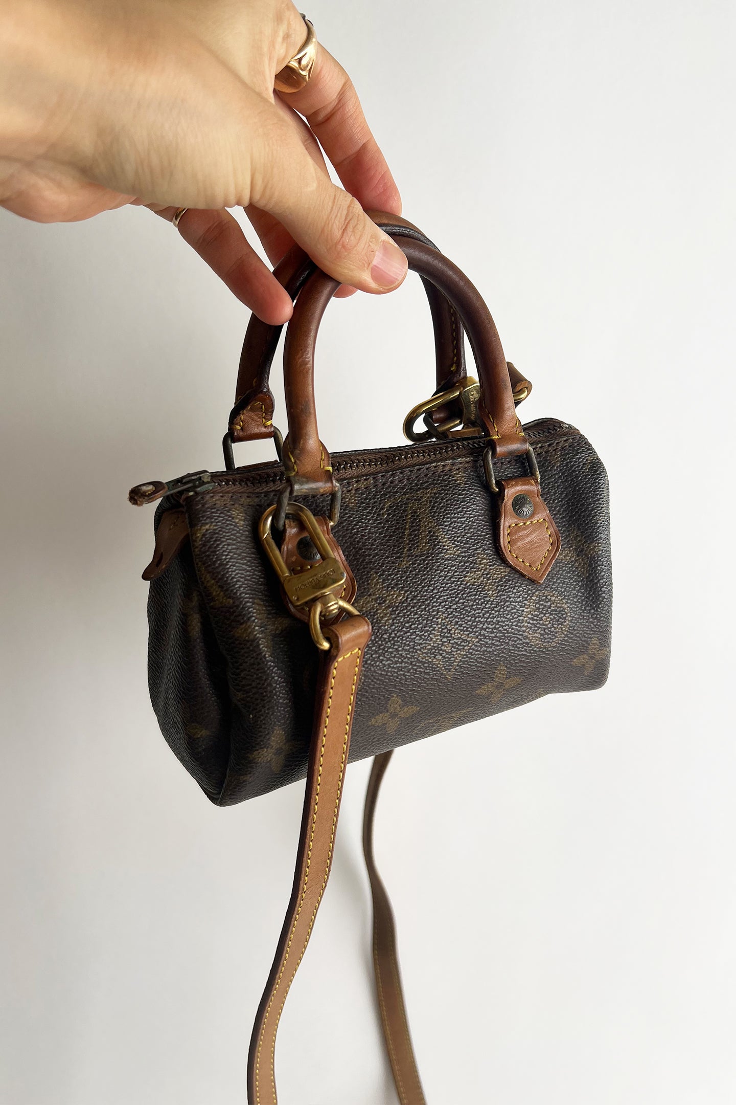 Vintage Louis Vuitton Classic Brown Monogram Nano Mini Speedy
