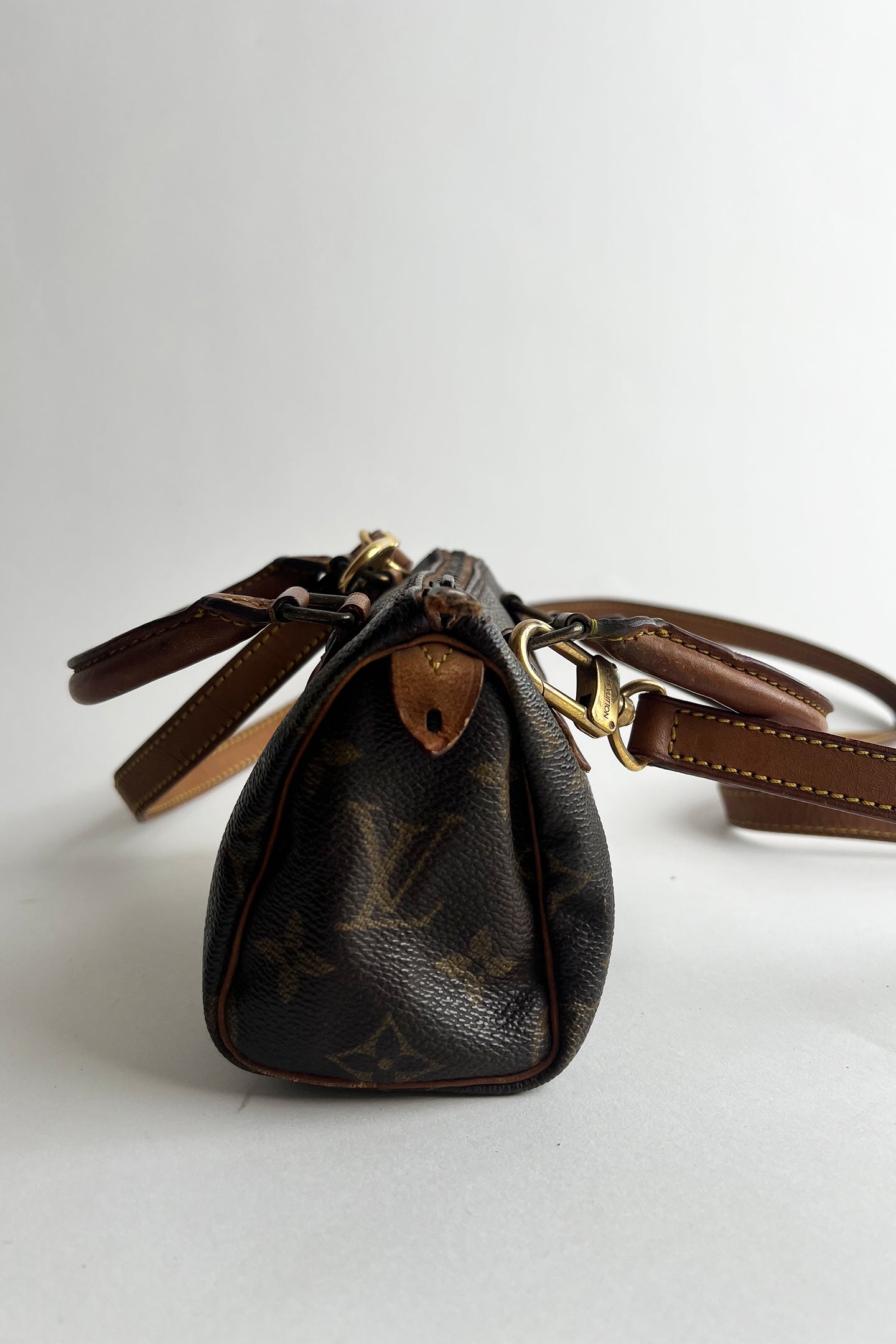 Vintage Louis Vuitton Classic Brown Monogram Nano Mini Speedy