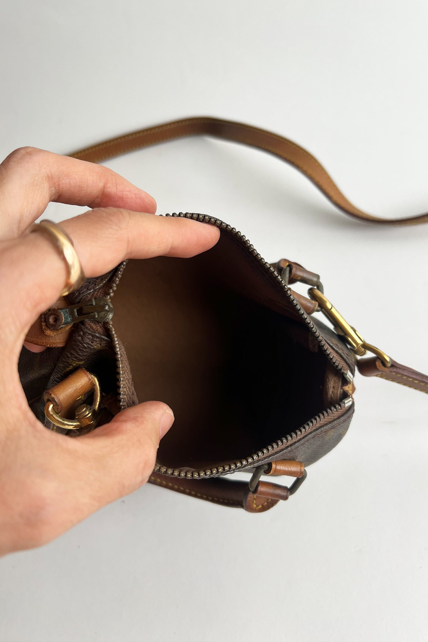 Vintage Louis Vuitton Classic Brown Monogram Nano Mini Speedy