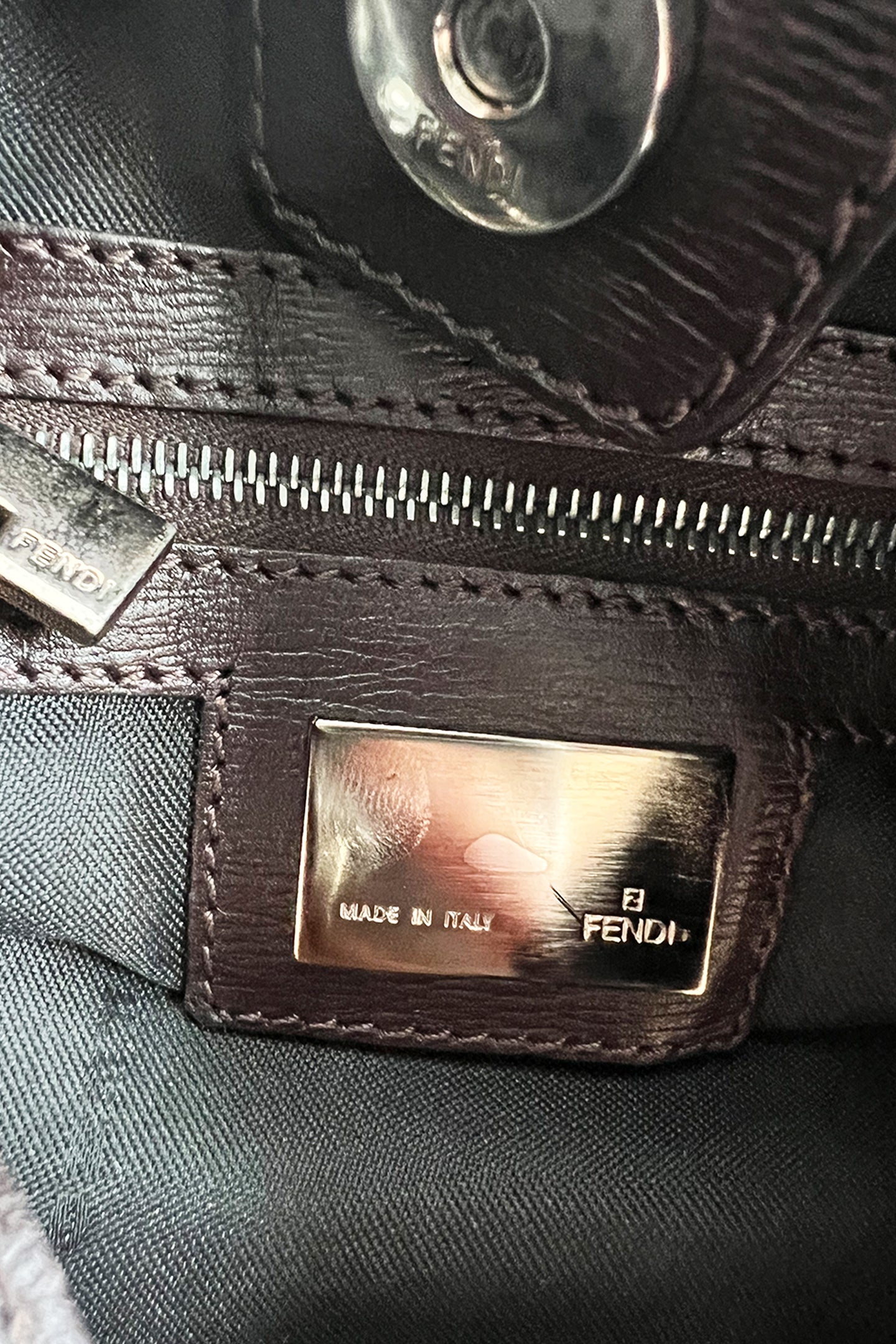 Vintage Fendi Zebra print canvas shoulder hobo bag