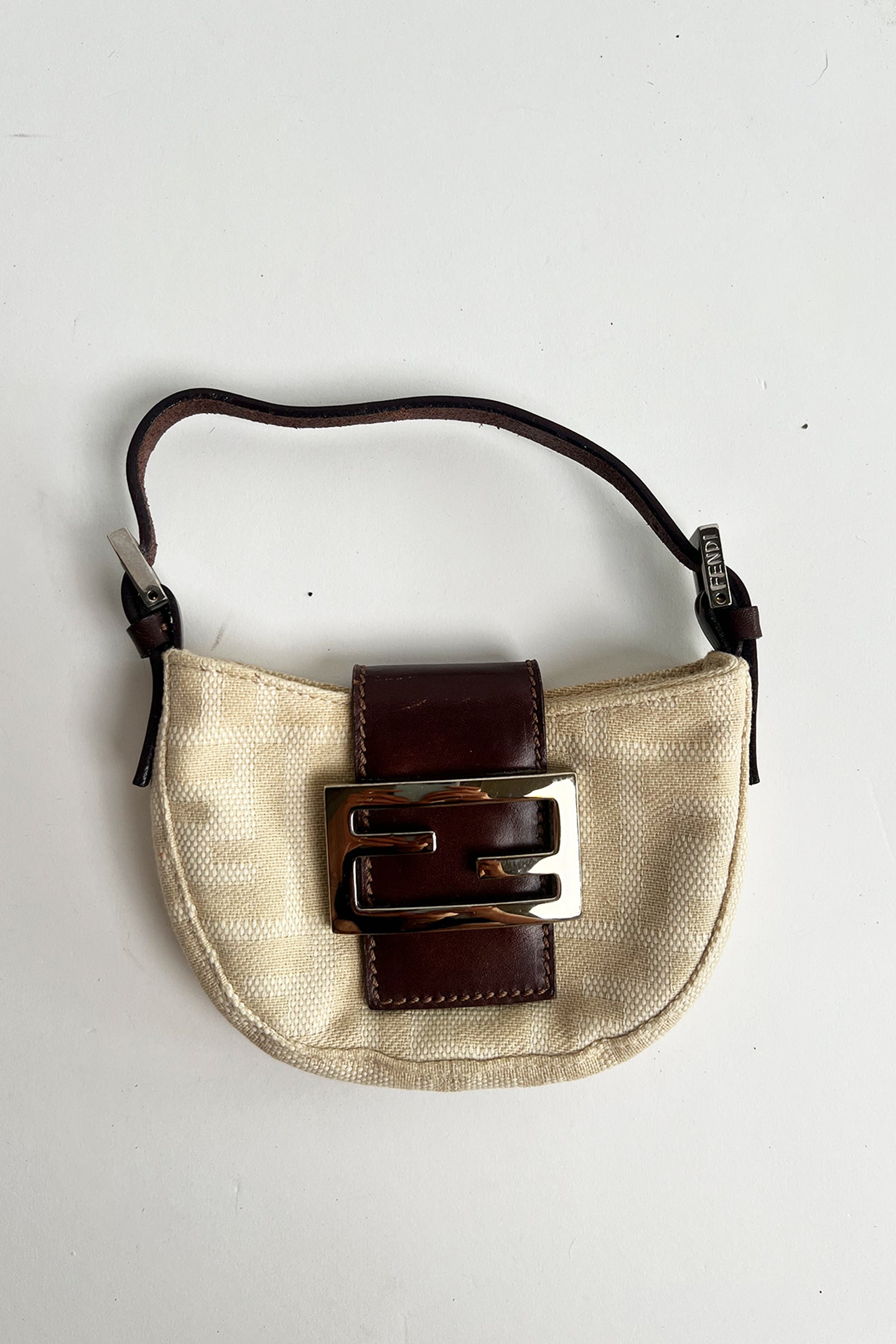 Vintage Fendi Canvas Micro Baguette