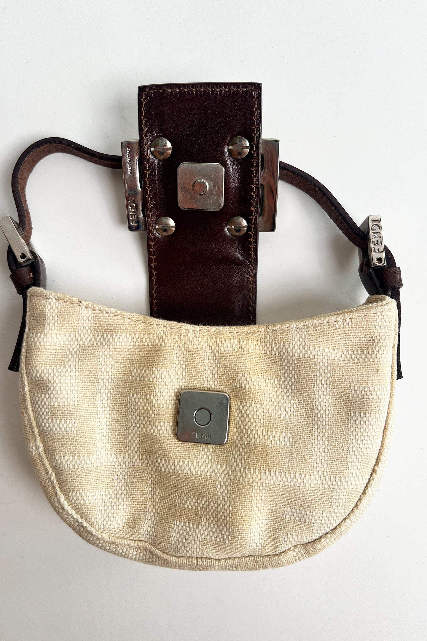 Vintage Fendi Canvas Micro Baguette