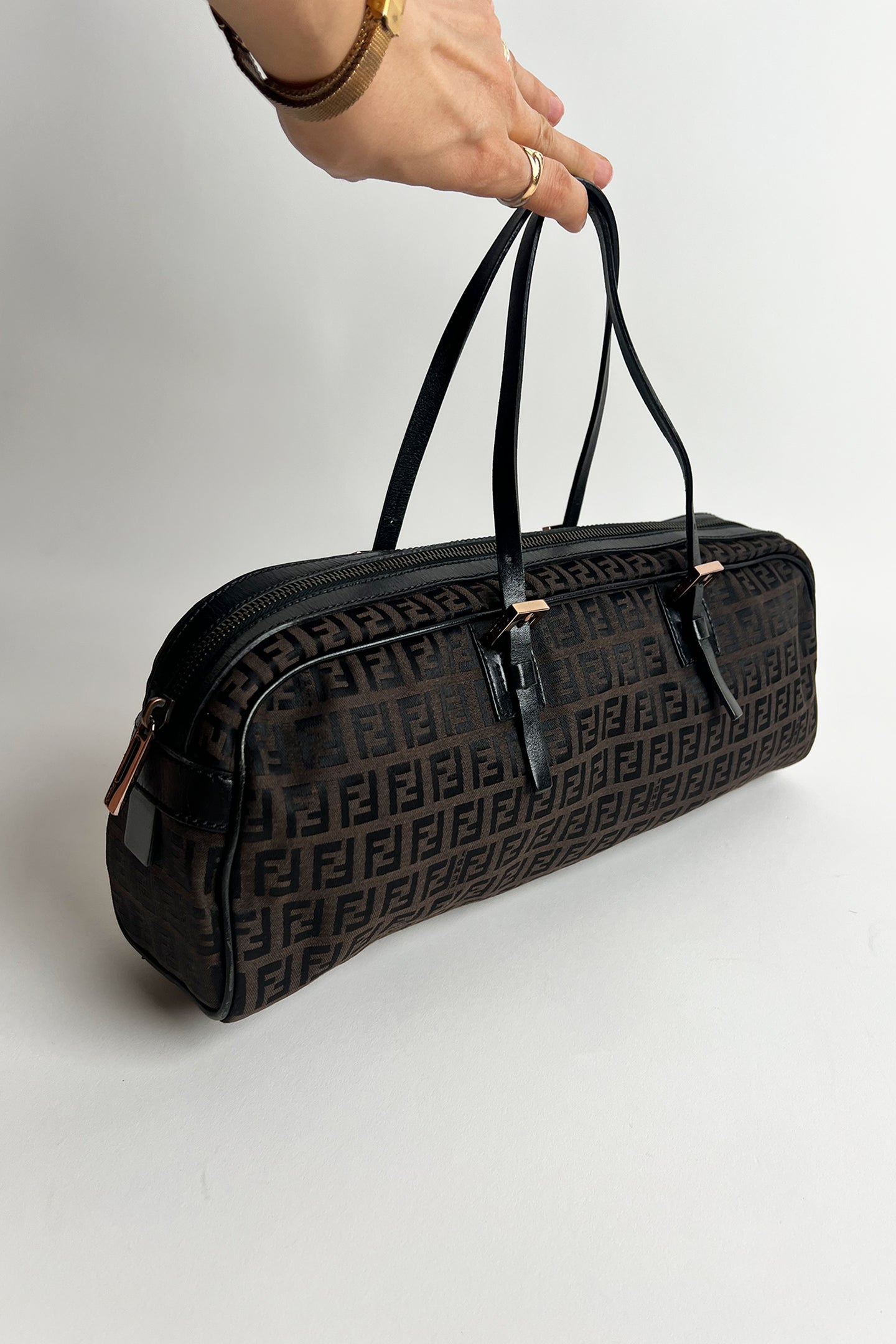 Vintage Fendi Zucca print long baguette bag