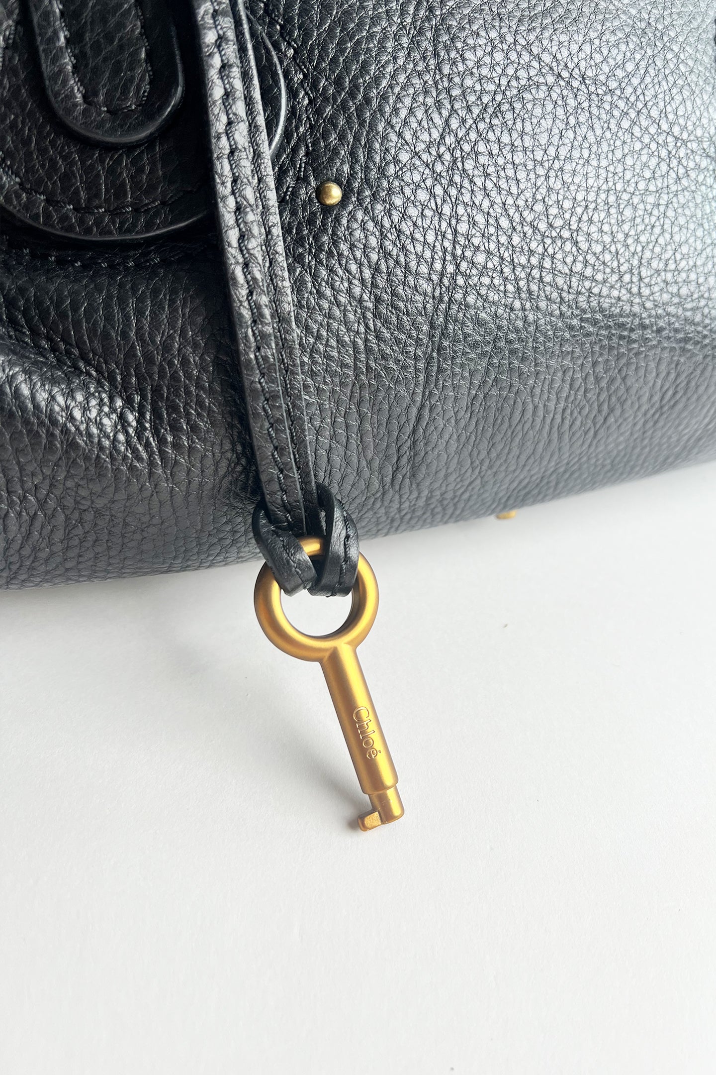 Vintage black leather Chloe Paddington bag