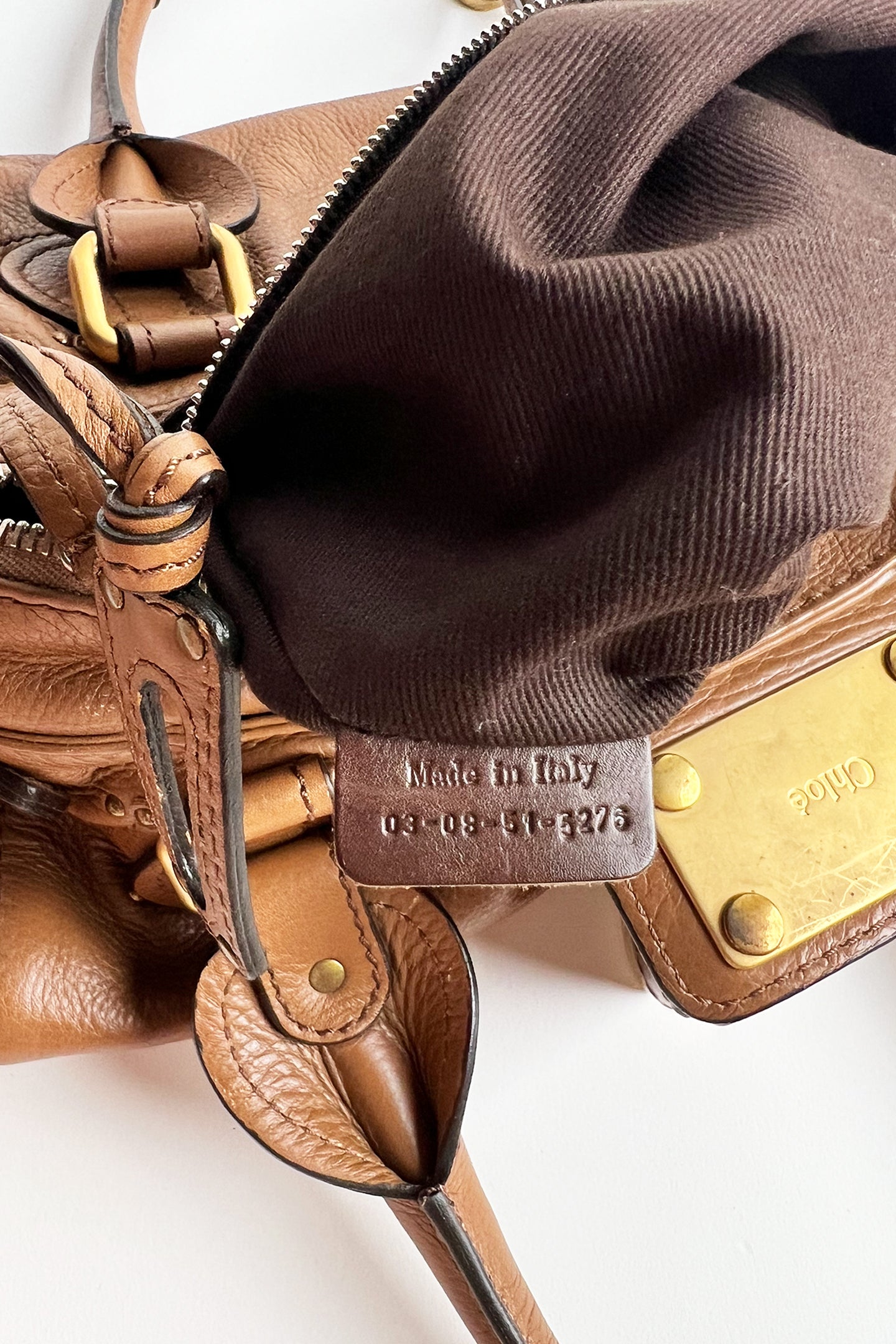 Vintage brown leather Chloe Paddington bag