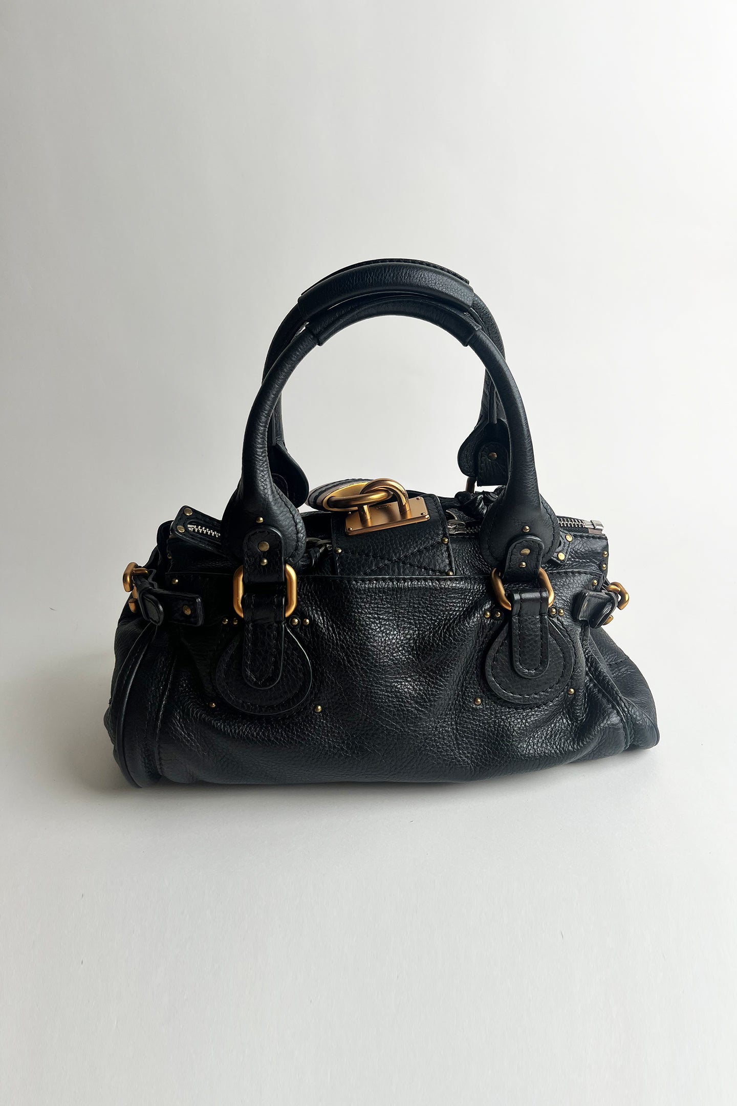 Vintage black leather Chloe Paddington bag