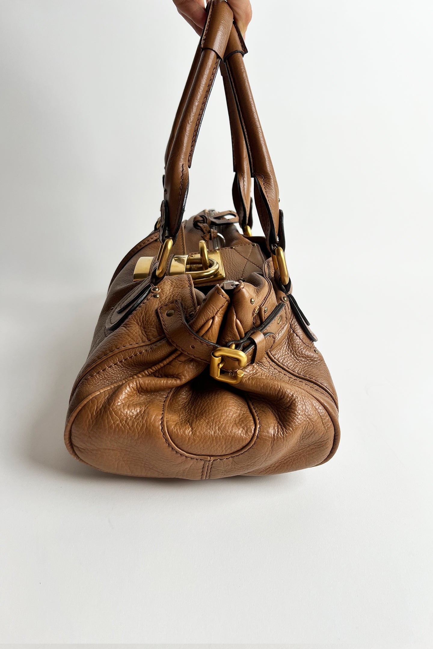 Vintage brown leather Chloe Paddington bag