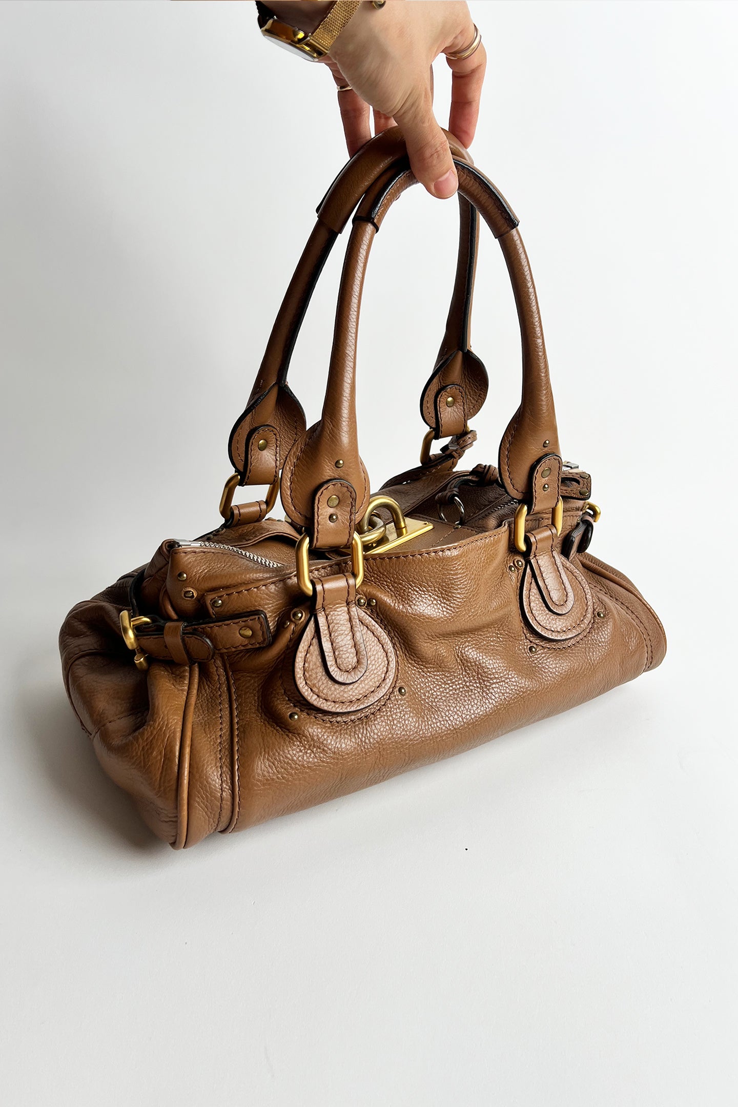 Vintage brown leather Chloe Paddington bag