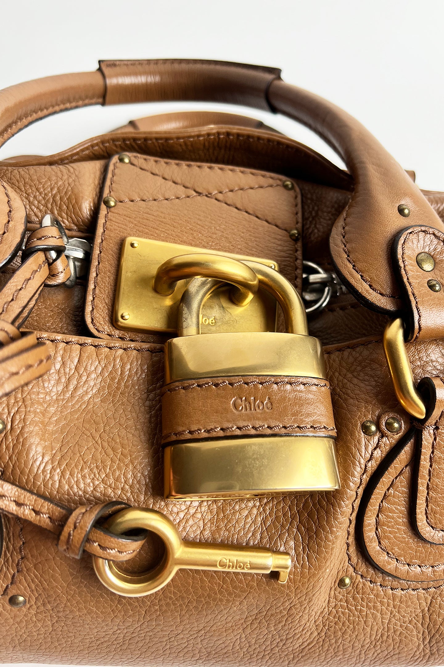 Vintage brown leather Chloe Paddington bag