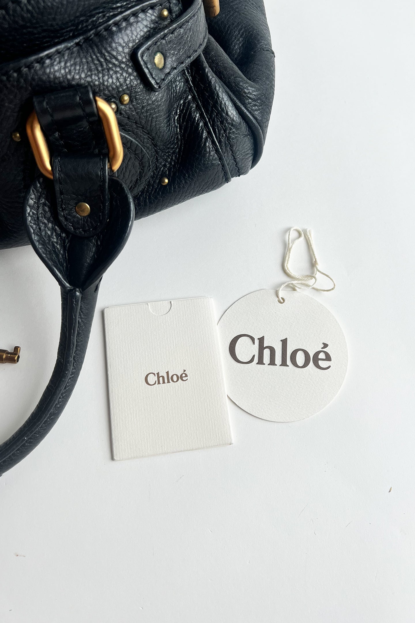Vintage black leather Chloe Paddington bag