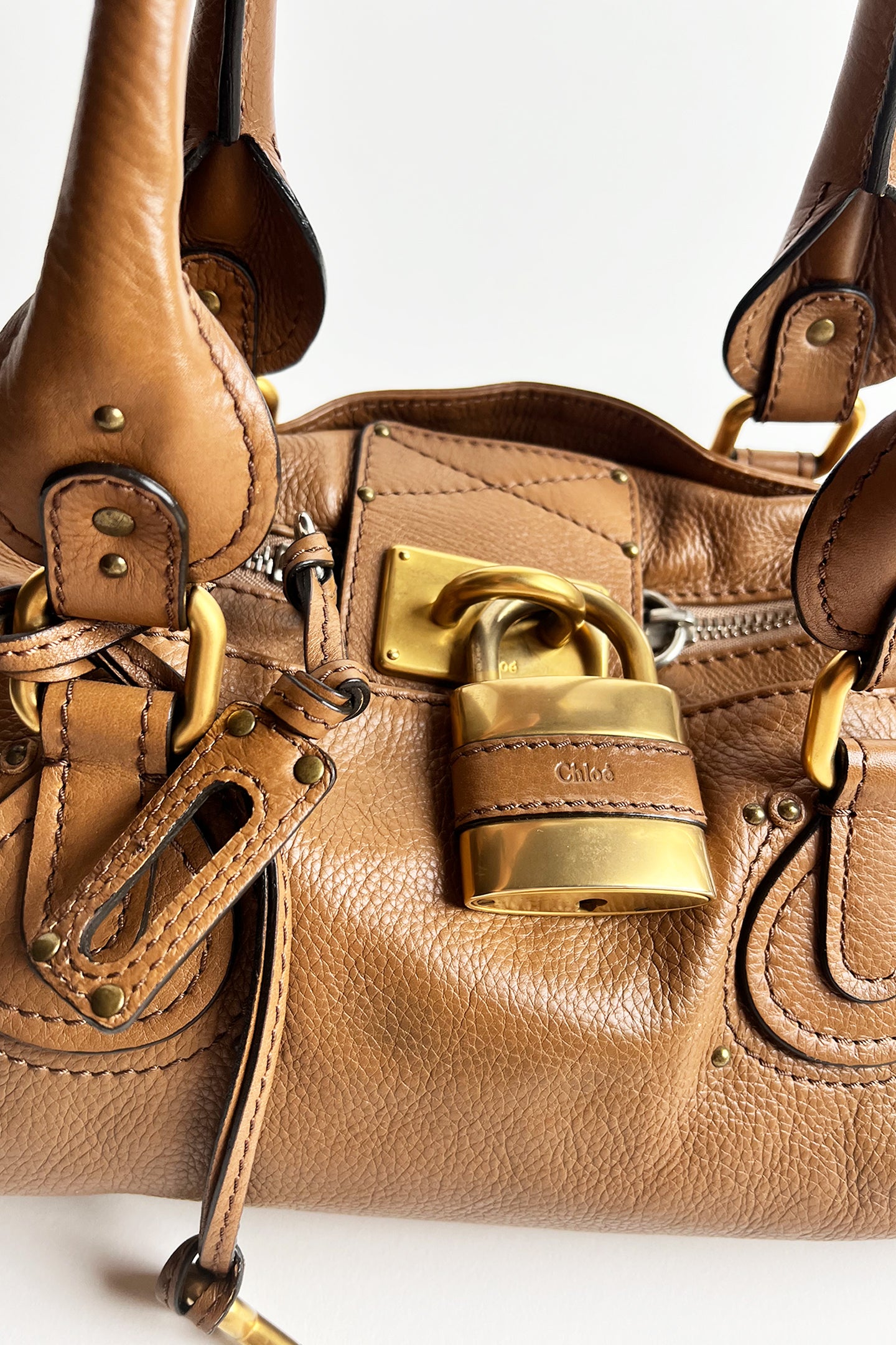 Vintage brown leather Chloe Paddington bag