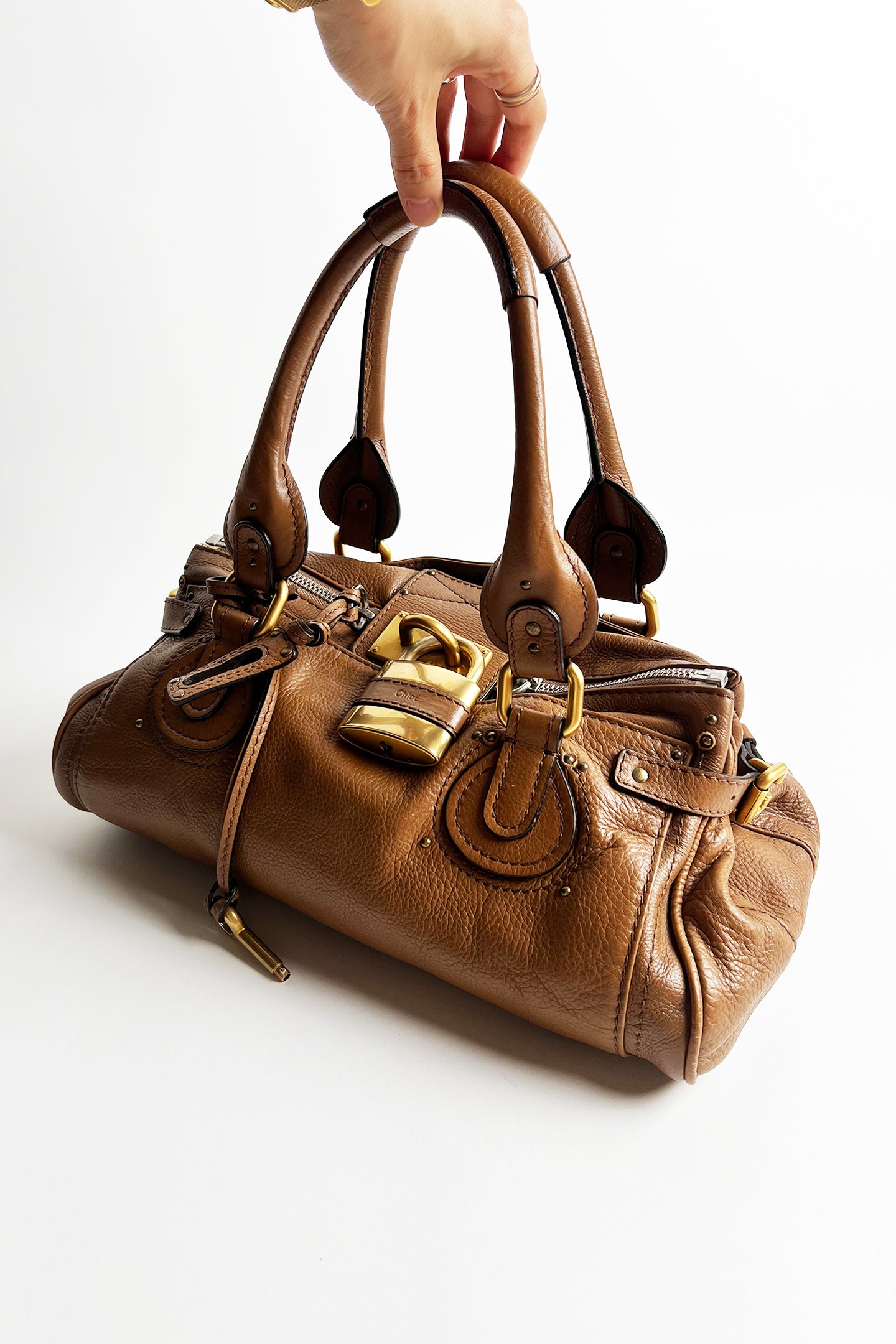 Vintage brown leather Chloe Paddington bag