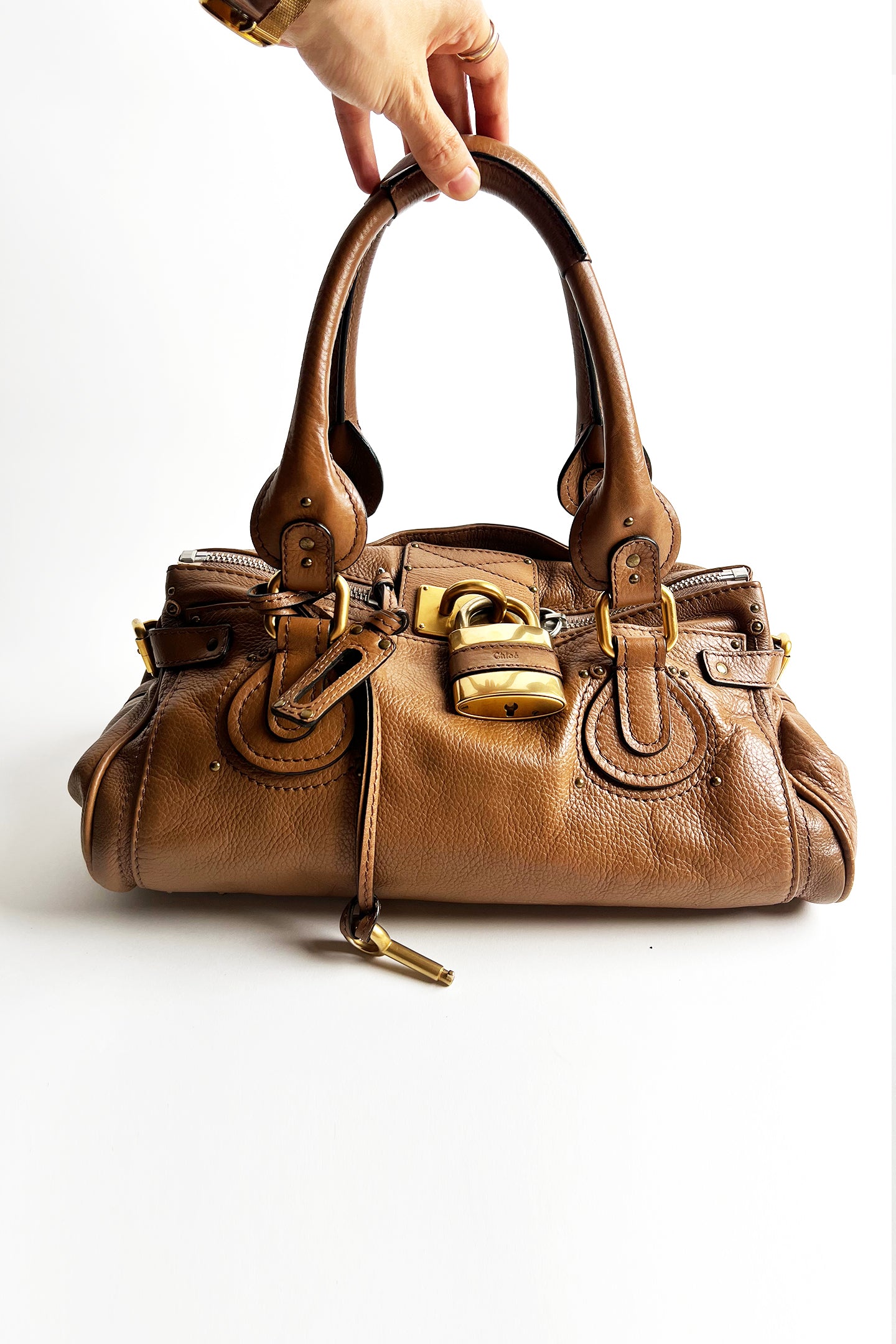 Vintage brown leather Chloe Paddington bag