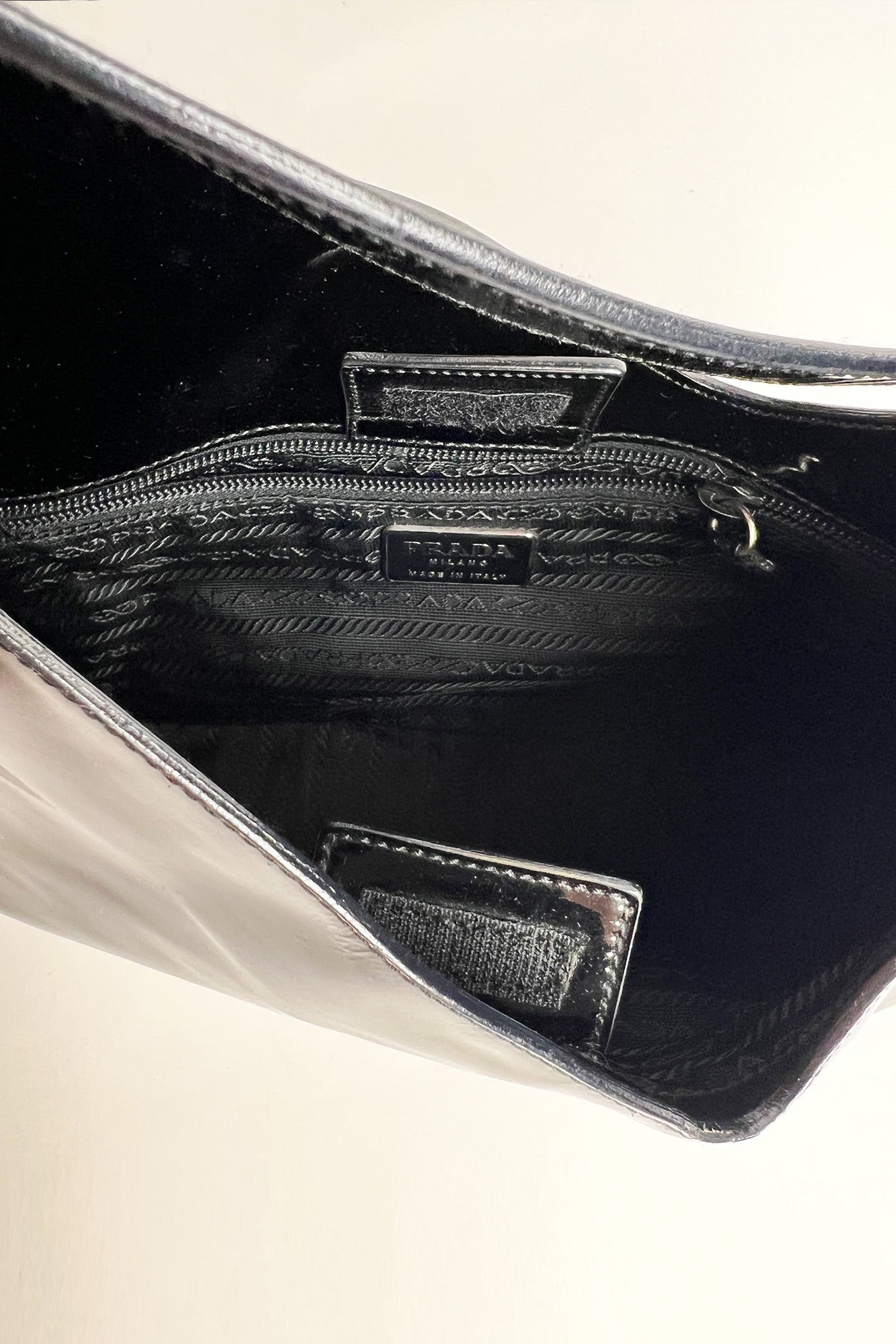 Vintage 90s black Patent leather Prada shoulder bag