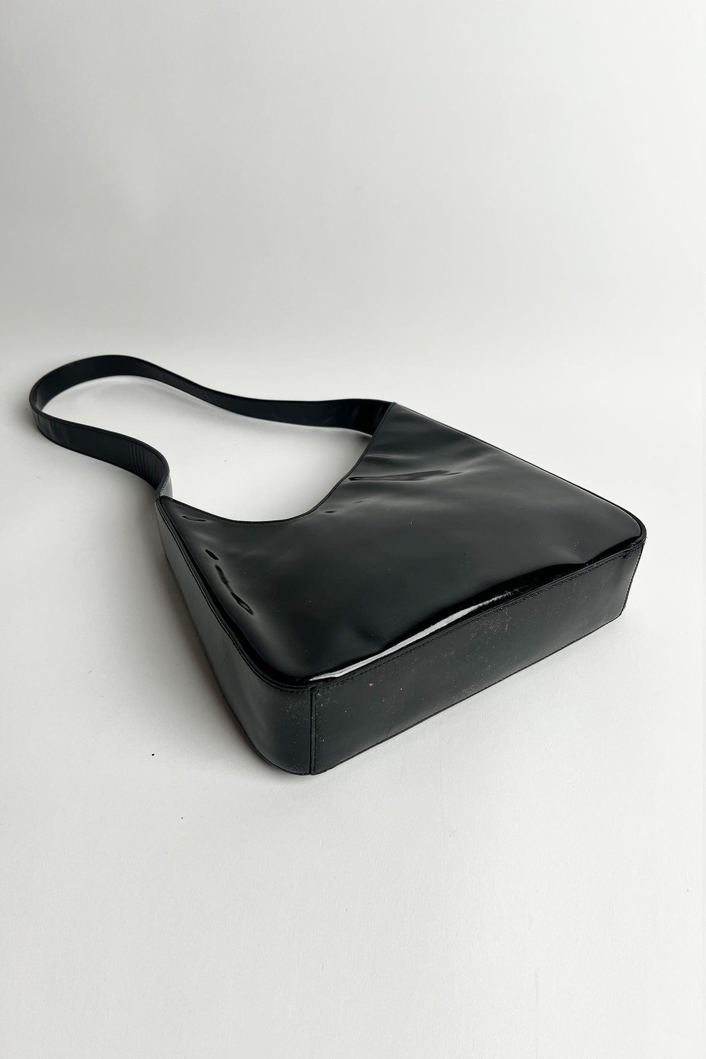Vintage 90s black Patent leather Prada shoulder bag