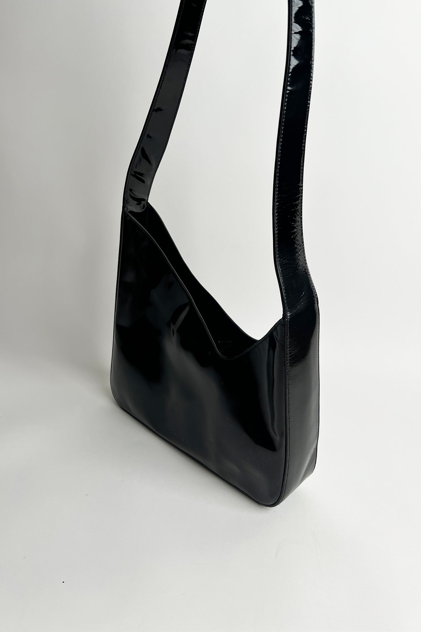 Vintage 90s black Patent leather Prada shoulder bag