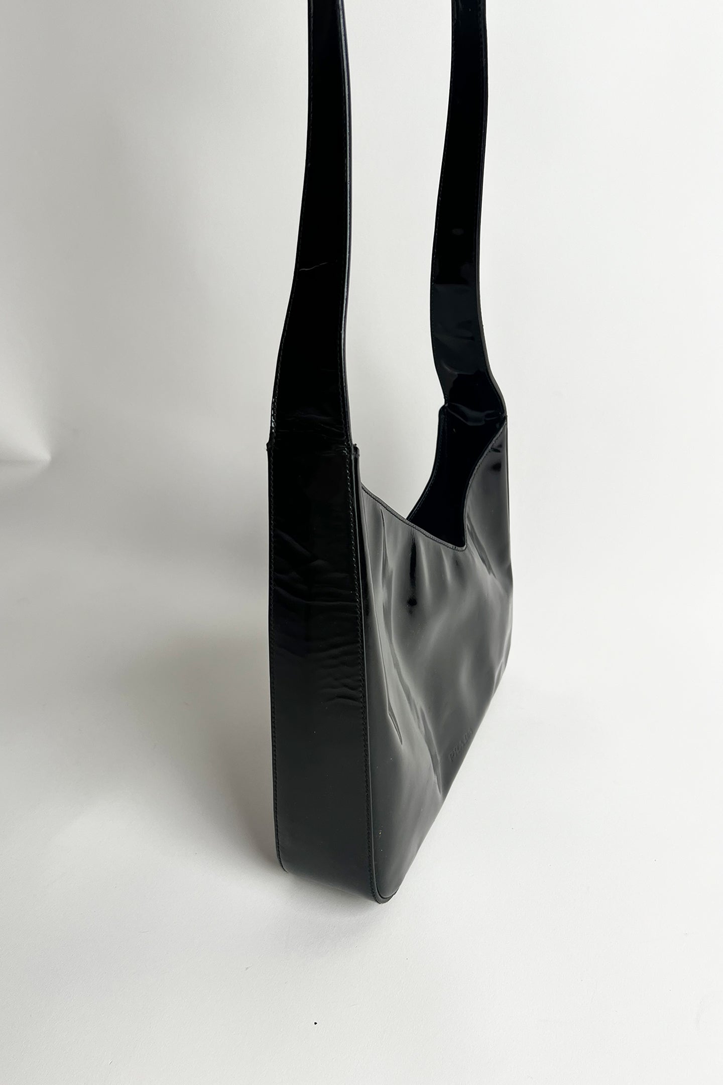 Vintage 90s black Patent leather Prada shoulder bag