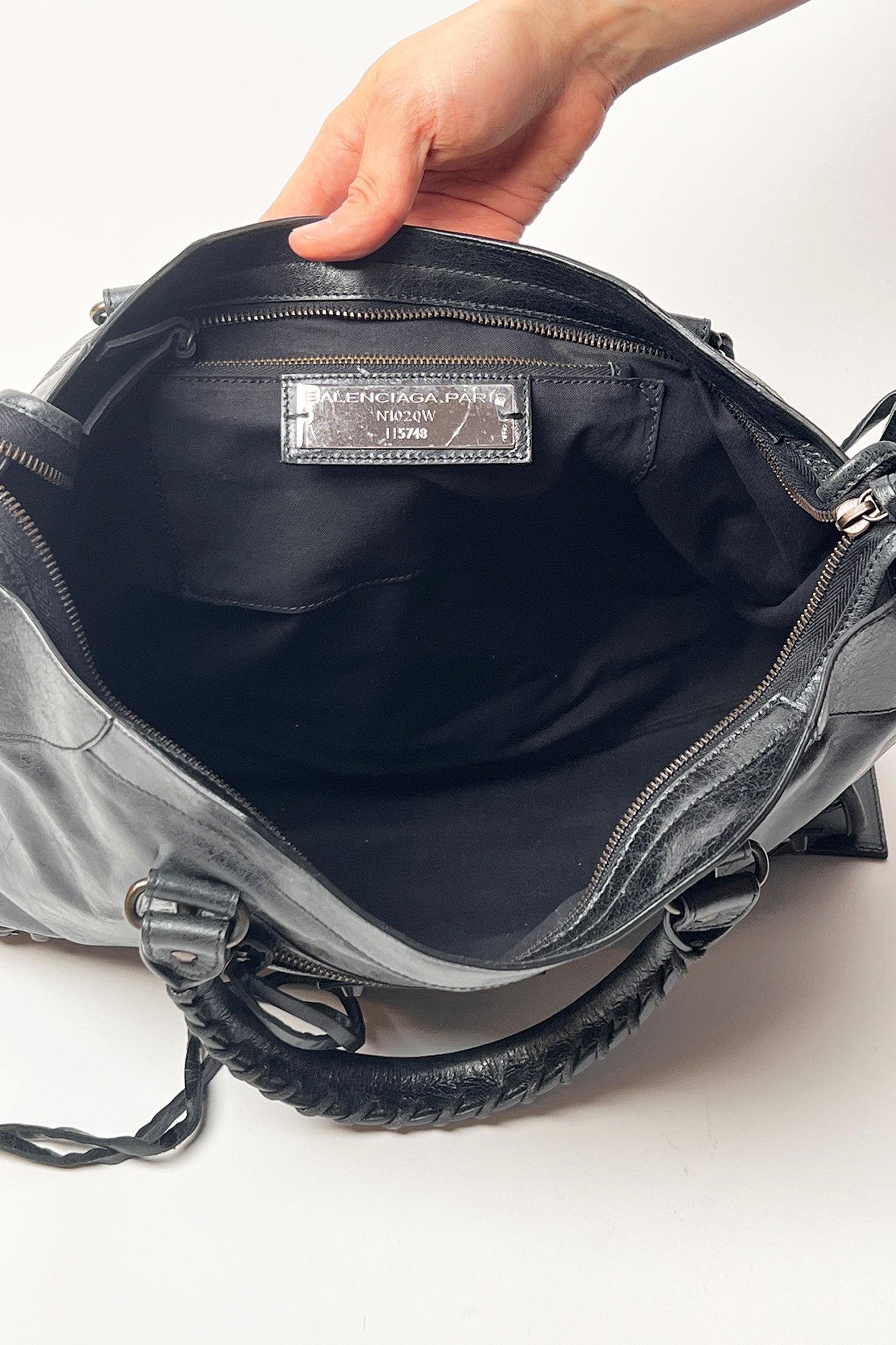 Vintage 2000s black leather Balenciaga City bag