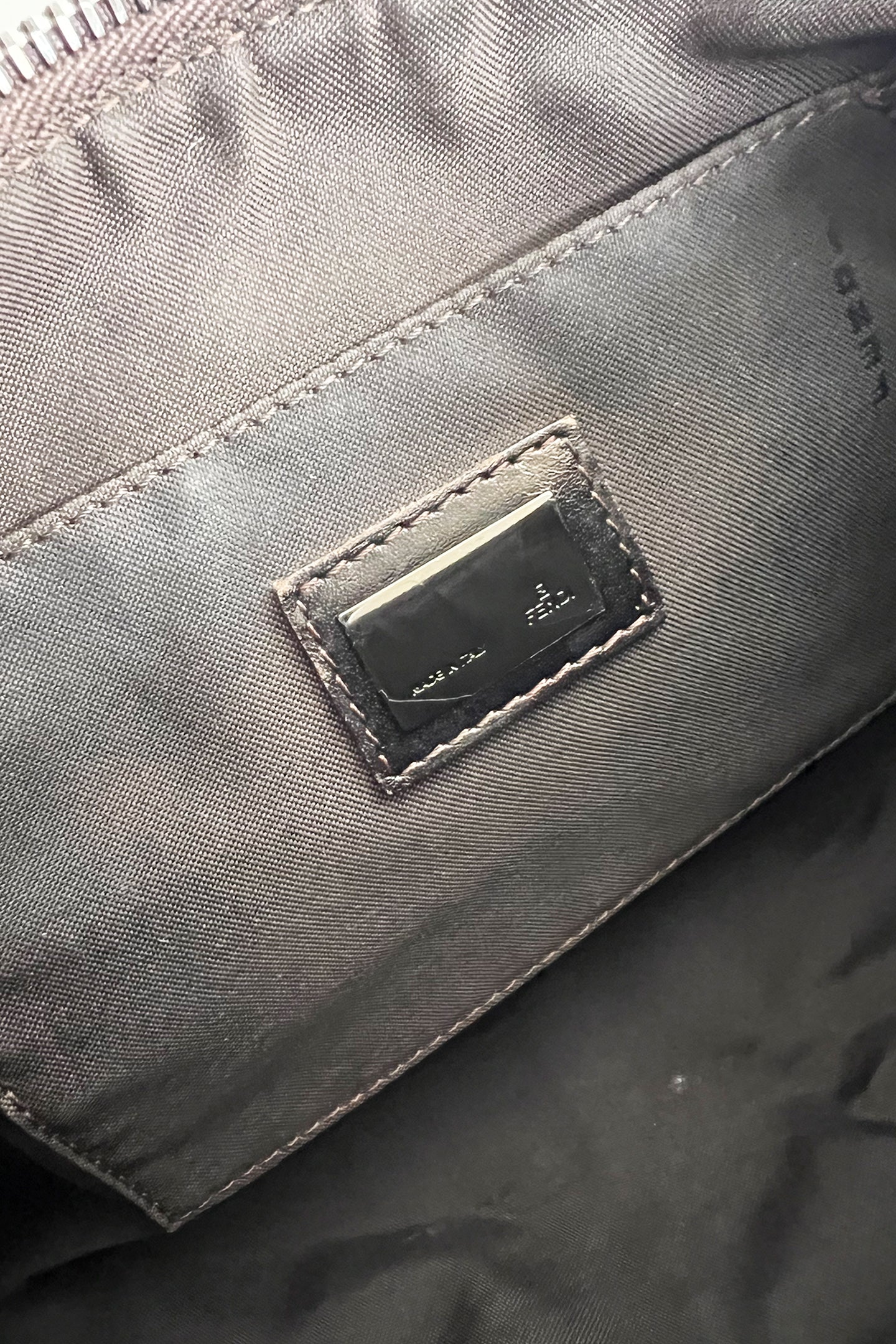 Vintage FENDI zucca shoulder bag with top zipper