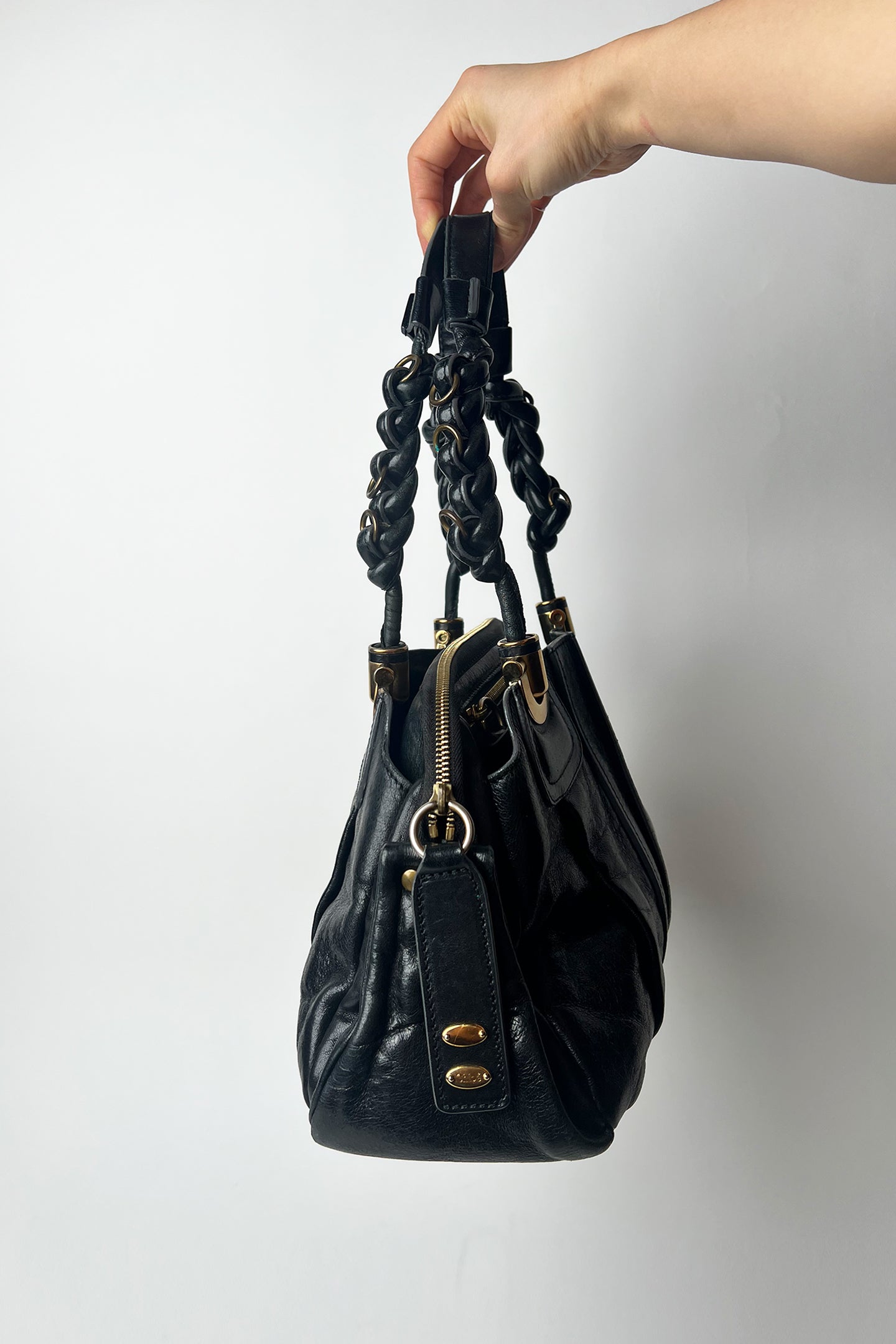 Vintage 2008 Chloe black Leather Heloise Shoulder Bag
