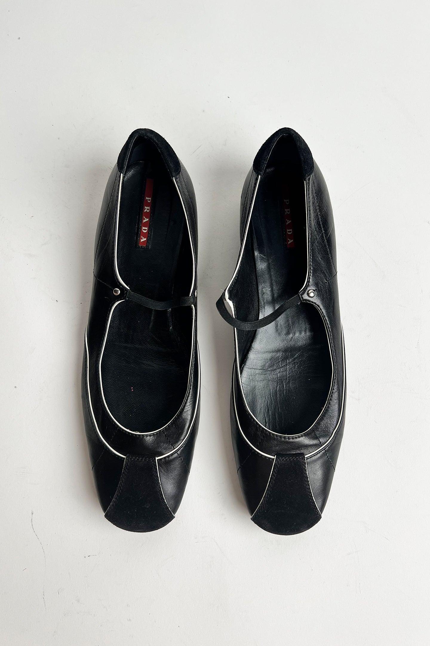 Vintage 90s Prada Sports black leather mary janes