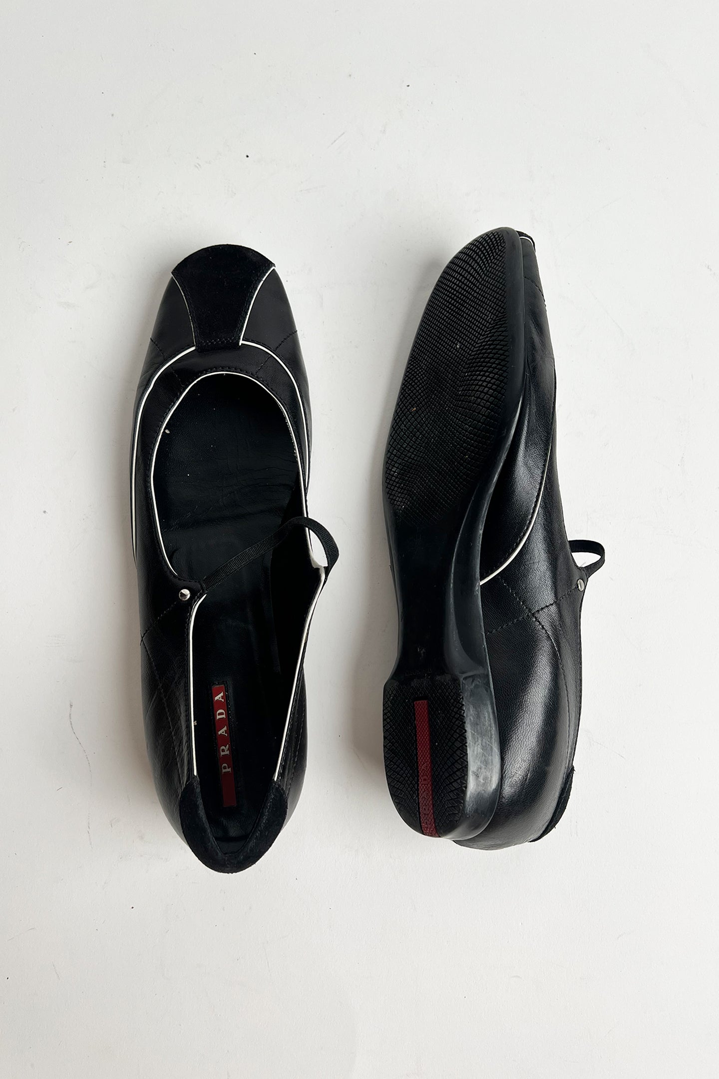 Vintage 90s Prada Sports black leather mary janes