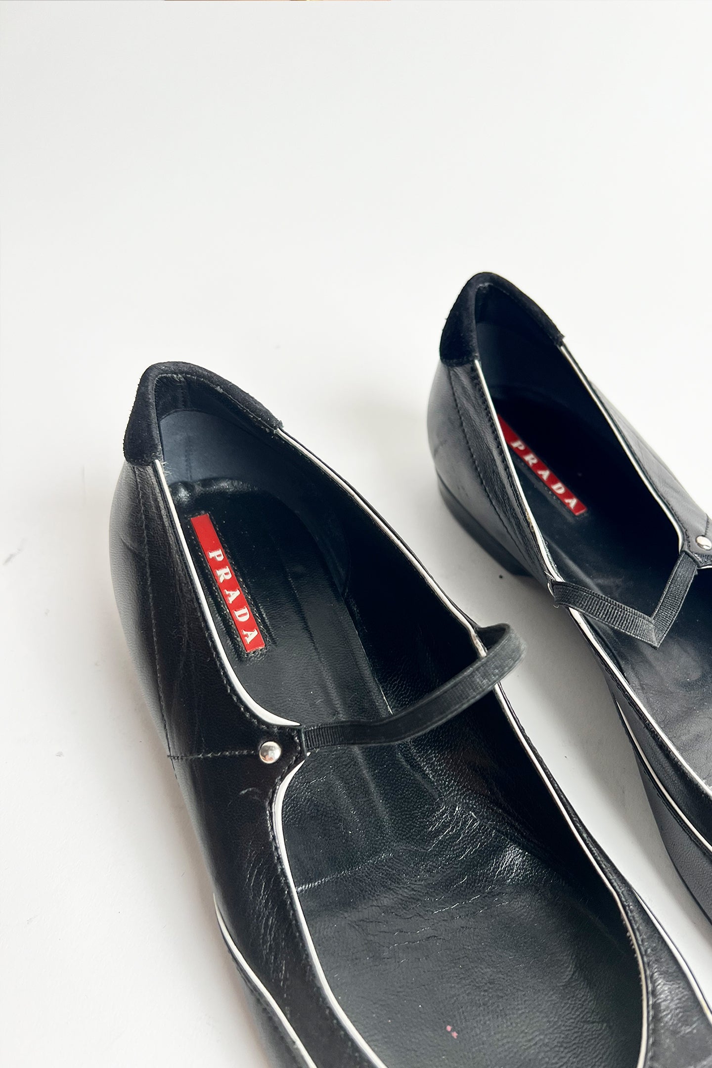 Vintage 90s Prada Sports black leather mary janes