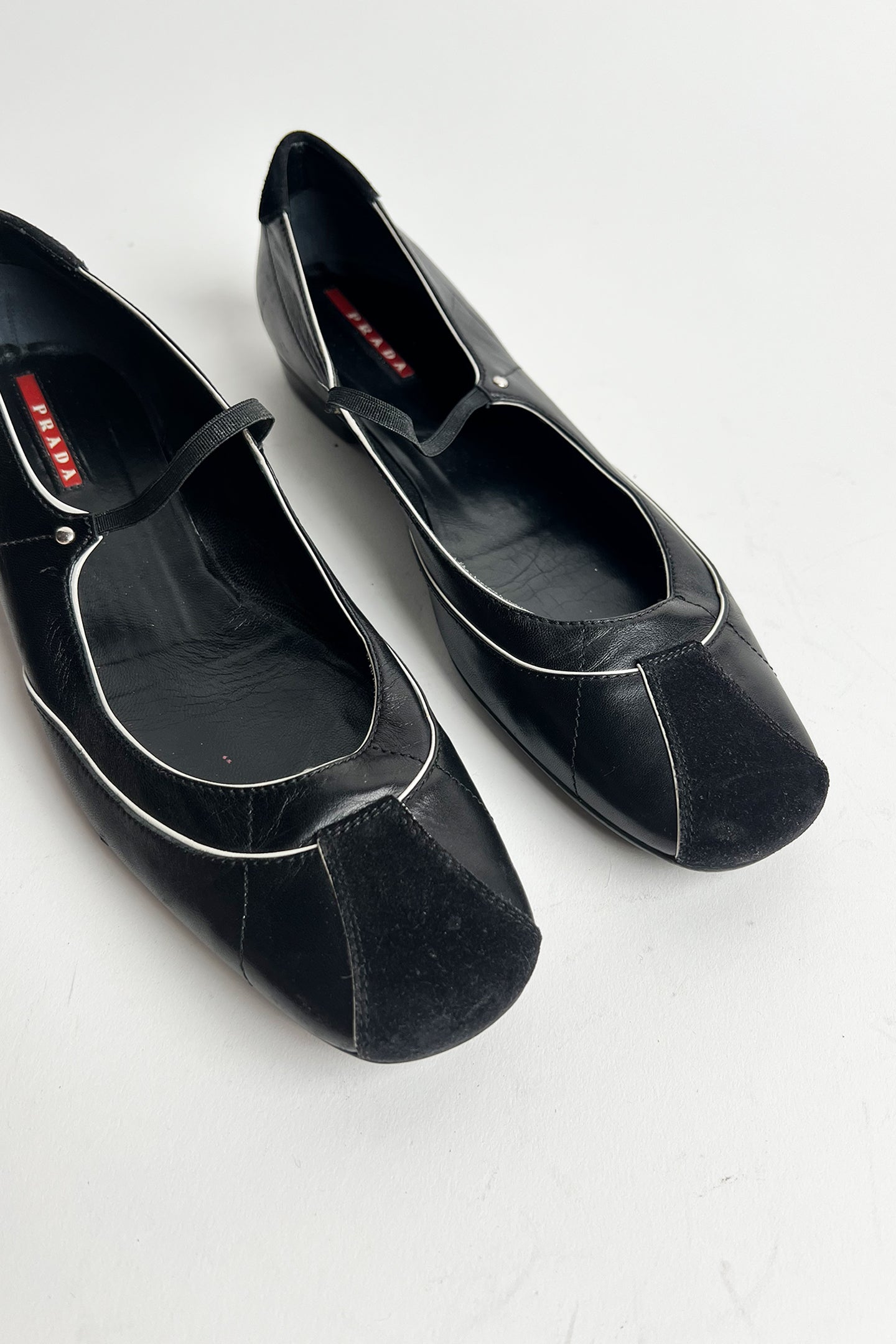 Vintage 90s Prada Sports black leather mary janes