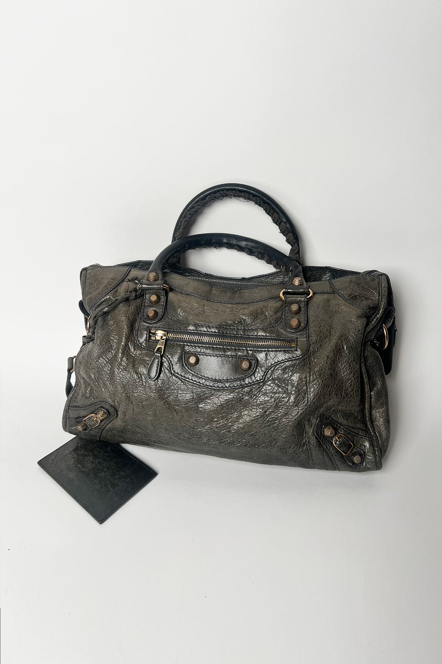バッグ 2000s vintage BALENCIAGA le city Vintage 2000s Balenciaga le city bag in distressed grey