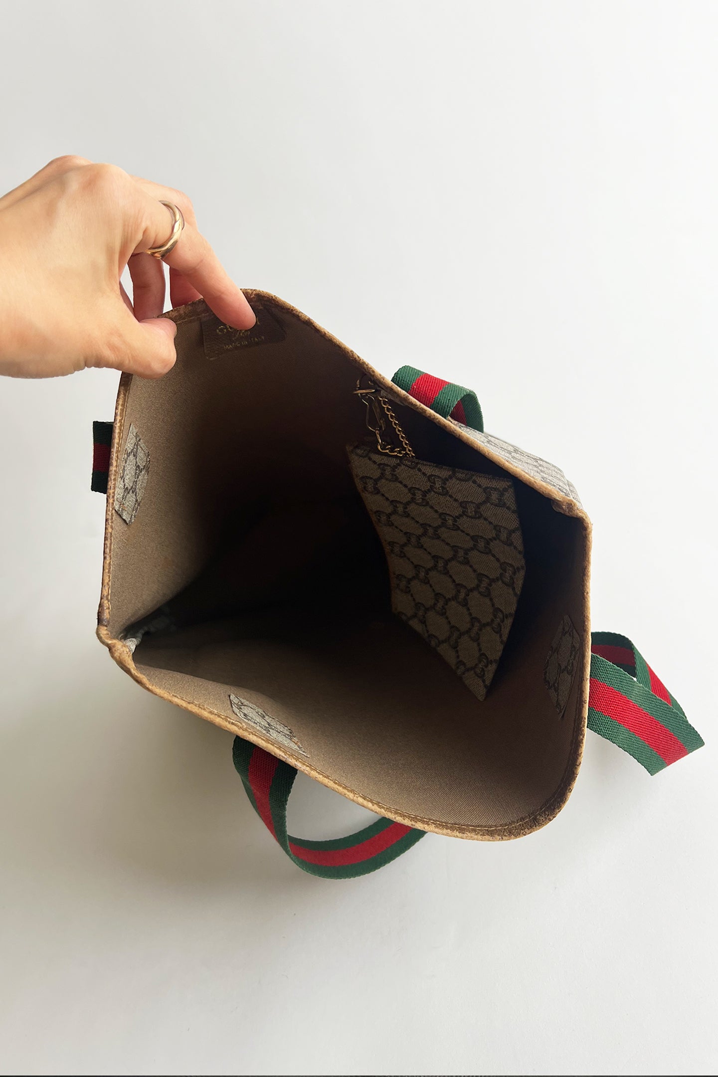 Vintage 80s Gucci GG PVC tote bag