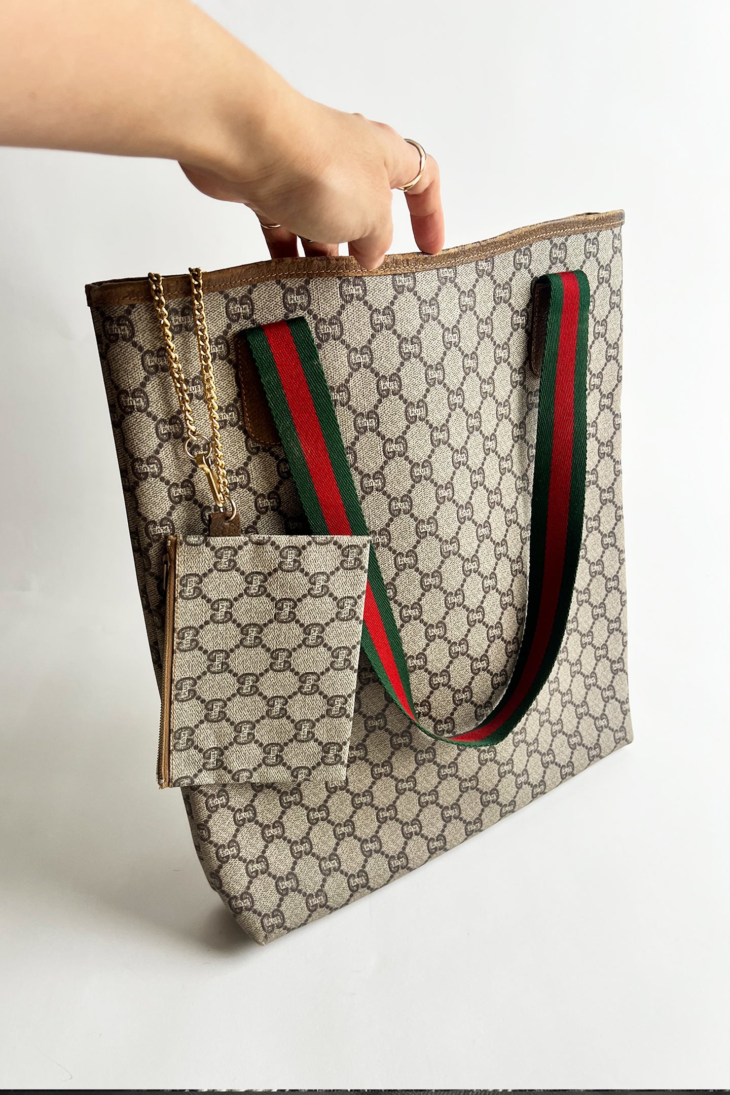 Vintage 80s Gucci GG PVC tote bag