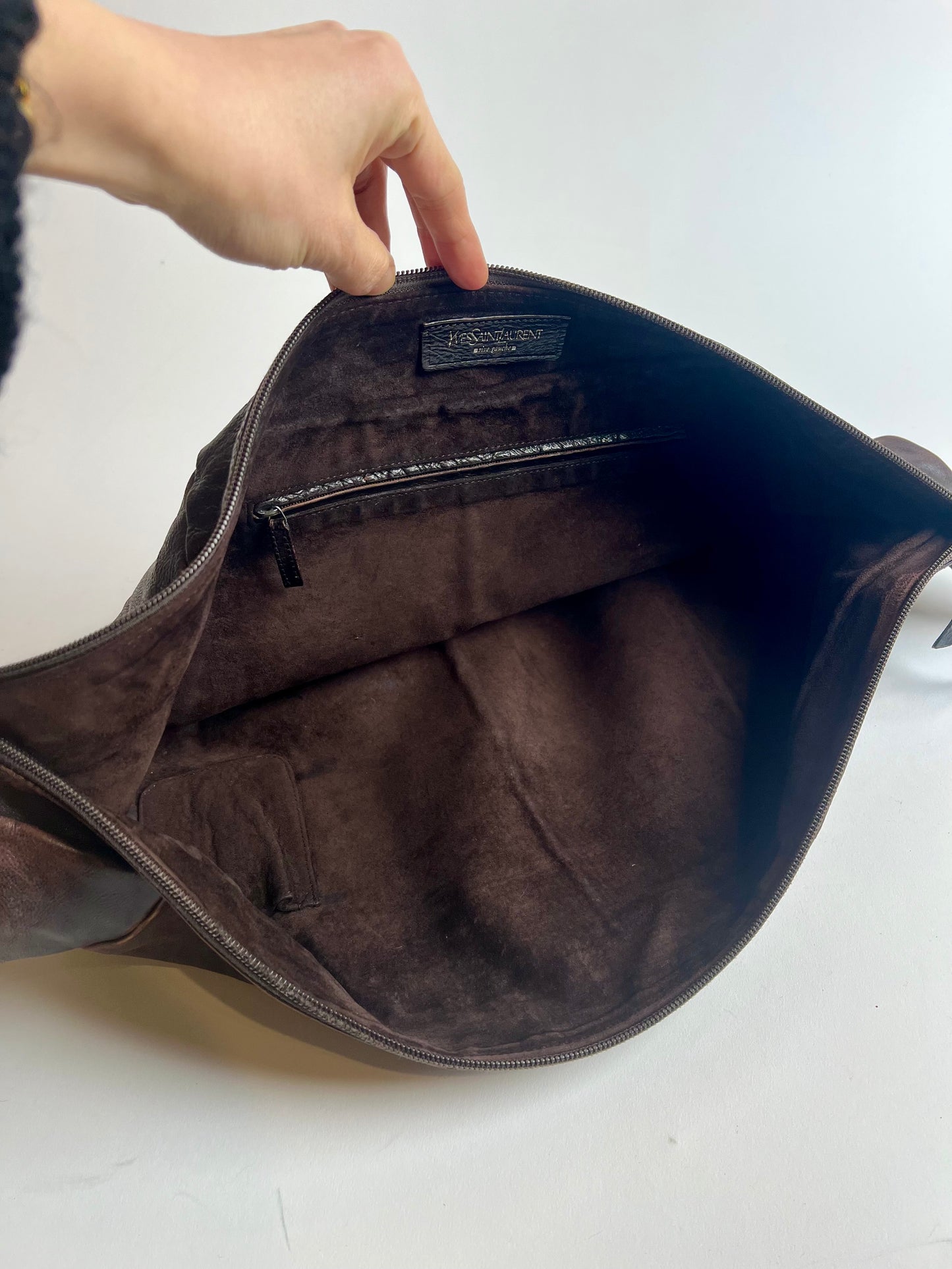Vintage Rare 2000s Tom Ford YSL mombasa large horn bag with metal hardware