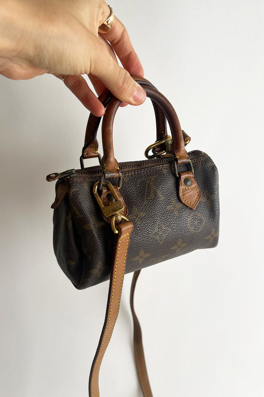 Vintage Louis Vuitton Classic Brown Monogram Nano Mini Speedy