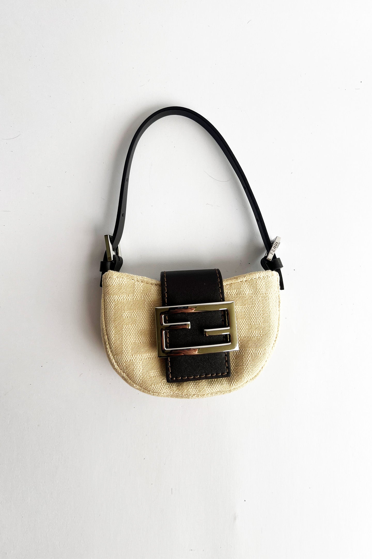 Vintage Fendi Canvas Micro Baguette (new never used)