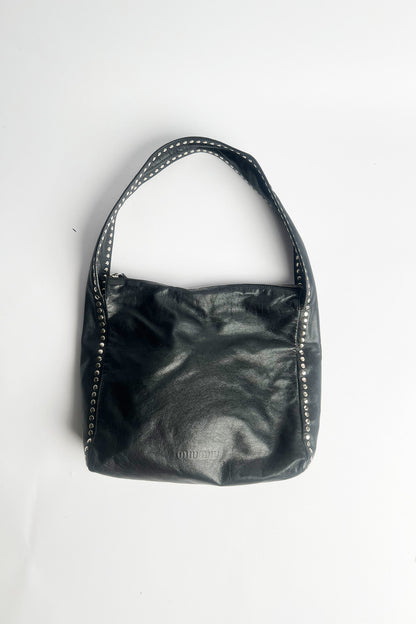 Vintage 2000s Rare Miu Miu stud leather shoulder bag