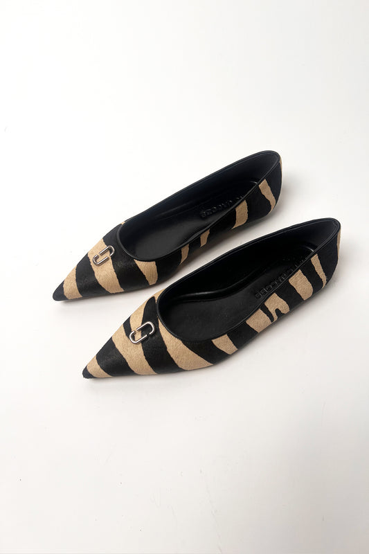 Marc Jacobs cowhide zebra print pointed toe flats