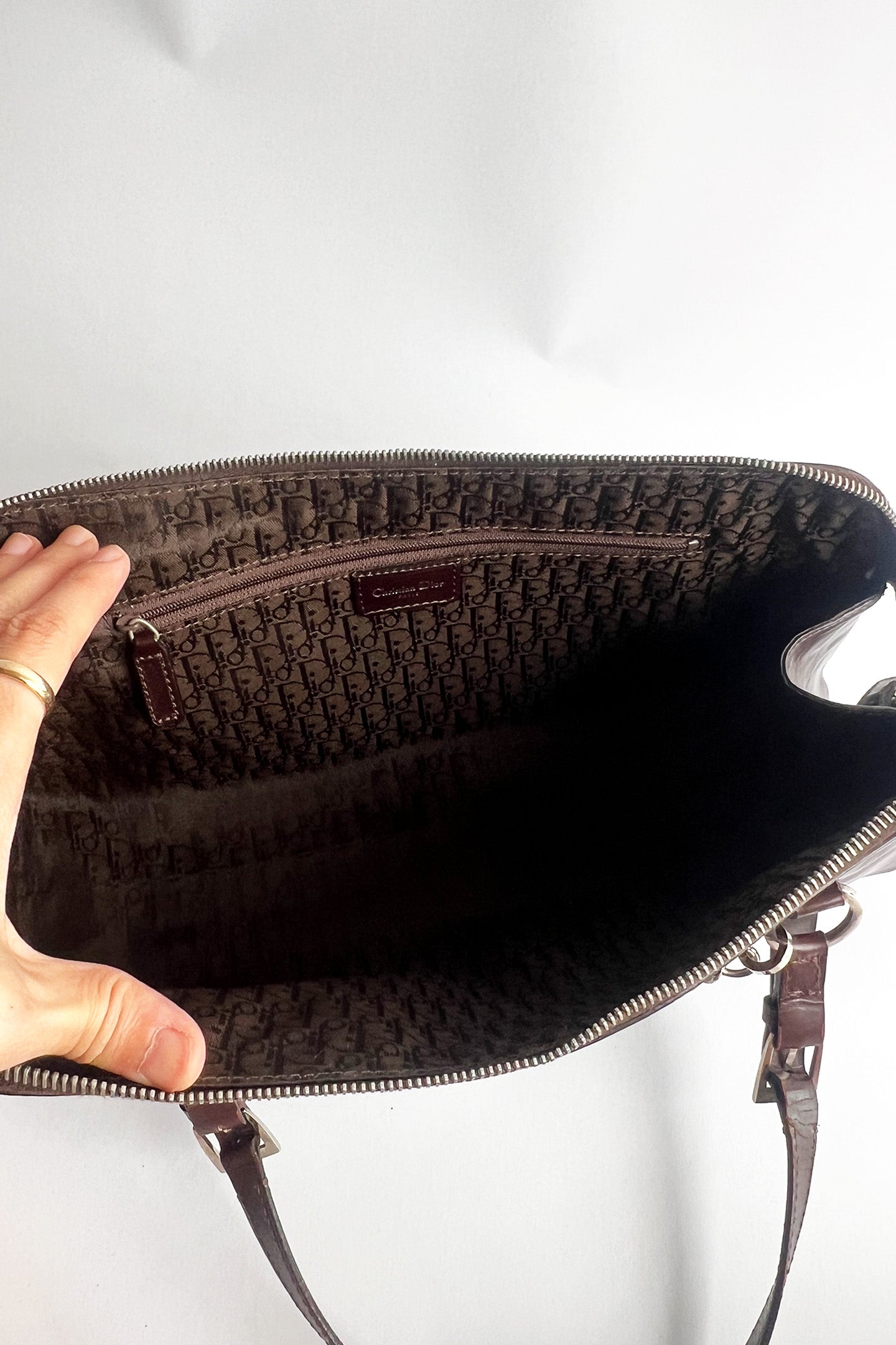 Vintage John Galliano piercing bag in brown leather