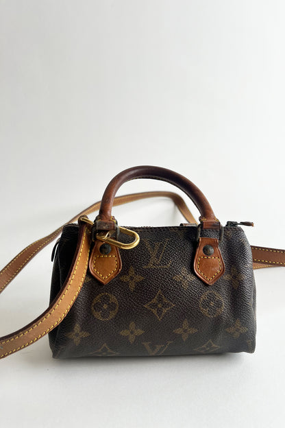 Vintage Louis Vuitton Classic Brown Monogram Nano Mini Speedy