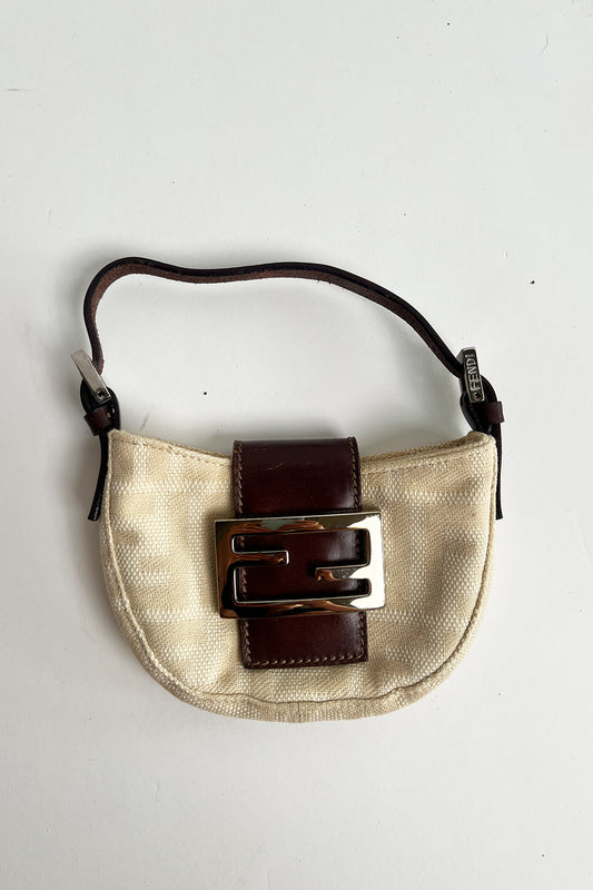 Vintage Fendi Canvas Micro Baguette