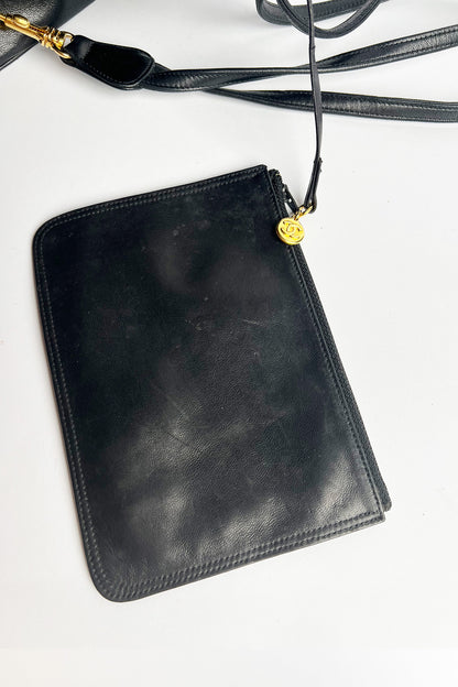 Vintage lamb leather Chanel bucket bag with studded logo