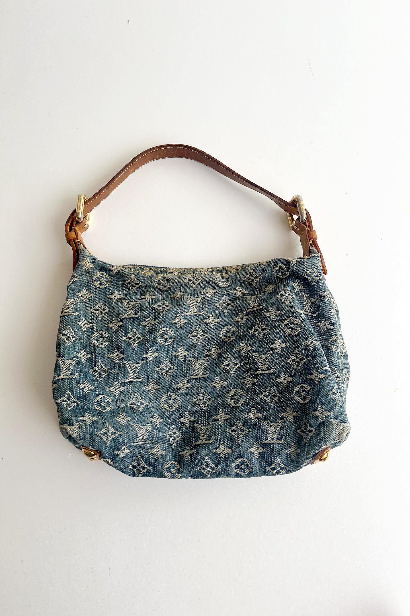 2006 Louis Vuitton Blue Denim Baggy PM Monogram Shoulder Bag