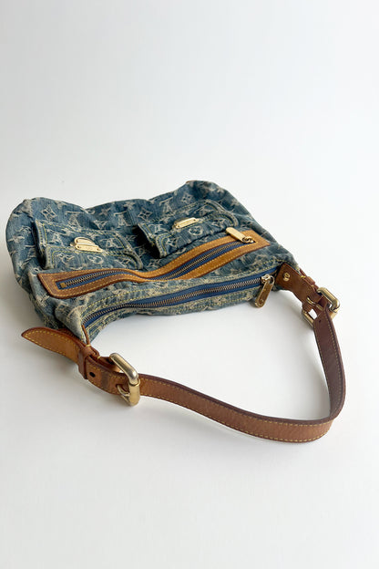 2006 Louis Vuitton Blue Denim Baggy PM Monogram Shoulder Bag
