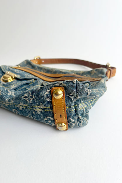 2006 Louis Vuitton Blue Denim Baggy PM Monogram Shoulder Bag