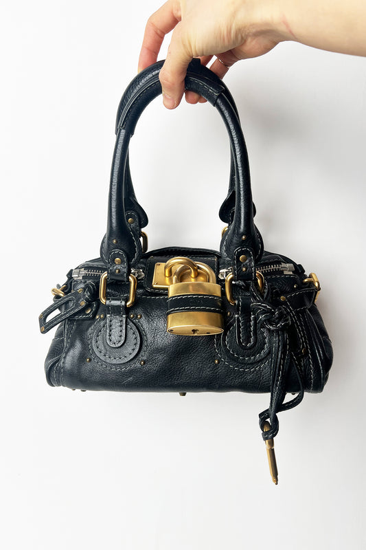 Vintage 2000s Chloe Mini Paddington bag in black leather