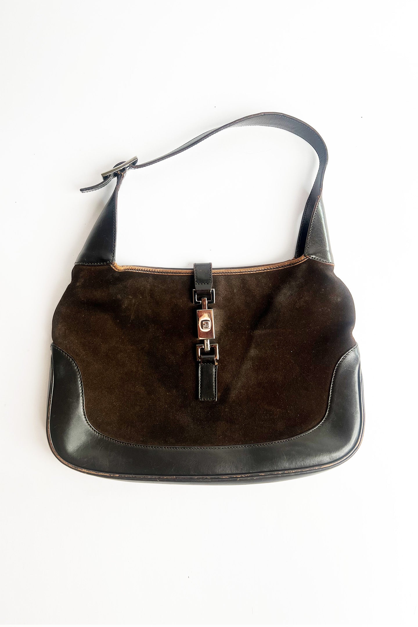 Vintage brown suede Gucci jackie shoulder bag