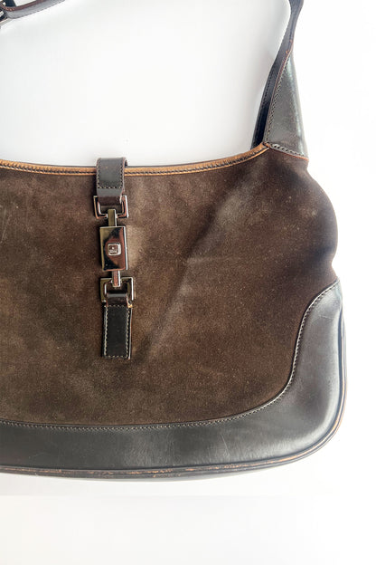 Vintage brown suede Gucci jackie shoulder bag