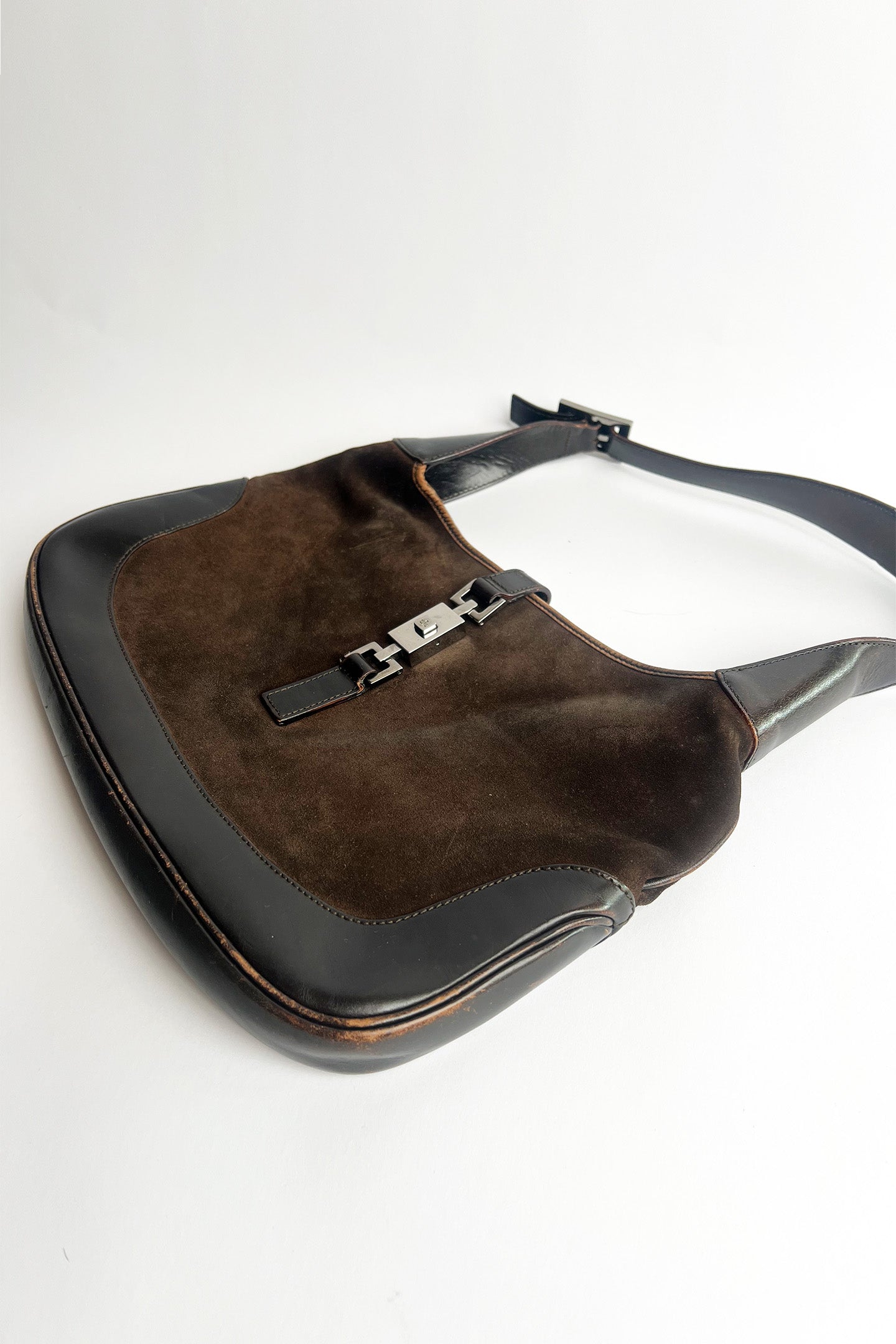 Vintage brown suede Gucci jackie shoulder bag