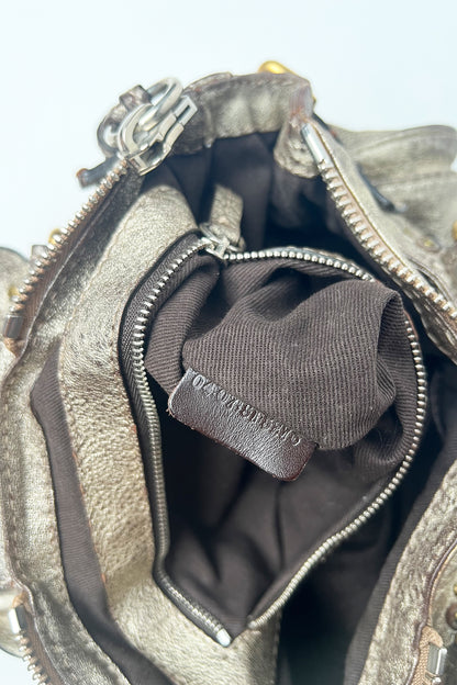 Vintage 2000s Chloe Mini Paddington bag in Metalic leather