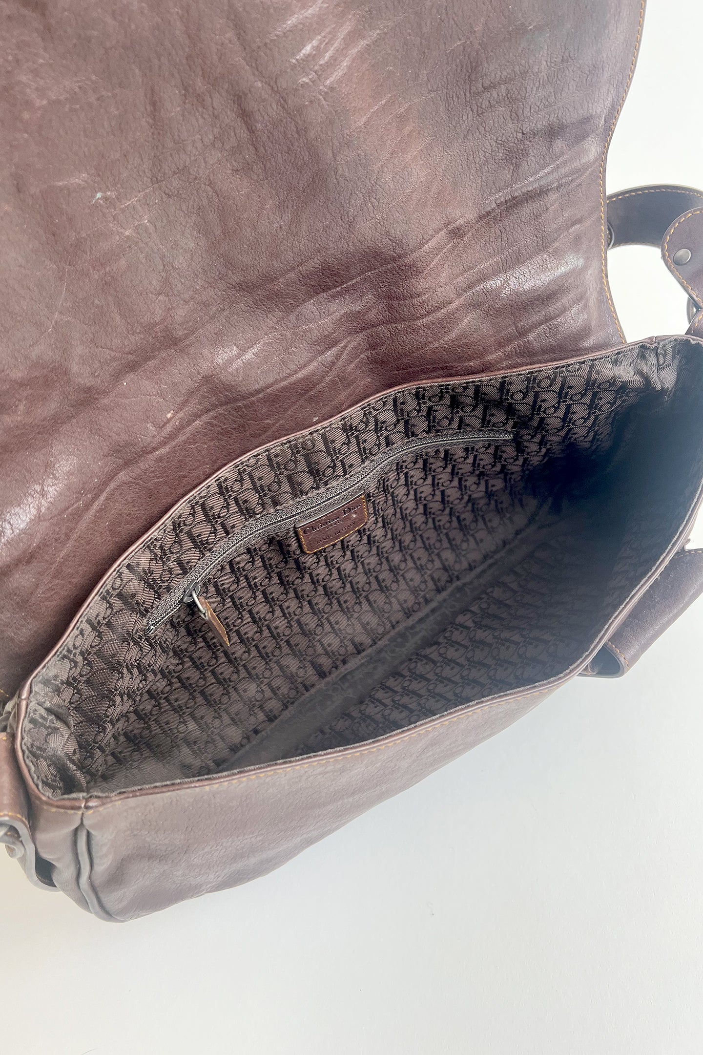 Vintage 90s John Galliano Dior Gaucho bag in brown leather